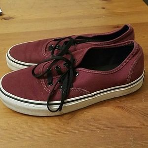 Vans burgundy shoes